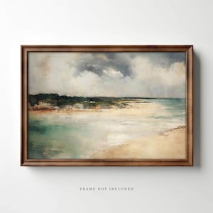 Plank & Pillow Coastal Art Print | Vintage Painting | Vintage Landscape | Large Print | Landscape Painting | Wall Art