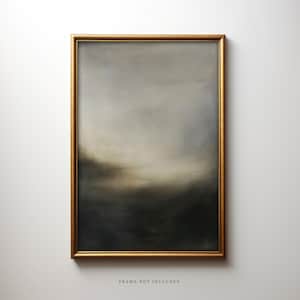 Plank & Pillow Abstract Moody Landscape Print | Wall Art | Large Print | Landscape Print | Neutral Print | Dark Painting