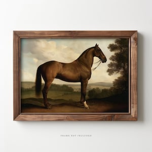 Cuadro de caballo vintage: Impresión artística de paisaje ecuestre