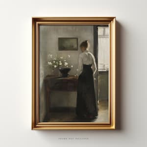 Plank & Pillow Vintage Art Print | Woman Portrait Painting | Wall Art | Large Print