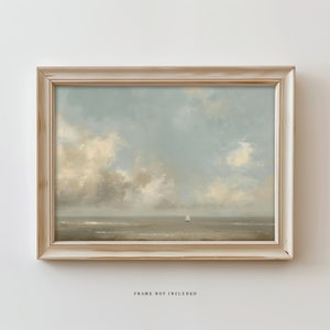Vintage Seascape Painting: Coastal Ocean Art Print