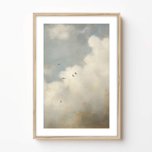 Plank & Pillow Framed Cloud Painting | Cloud Print | Wall Art Framed Landscape Fine Art