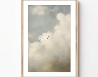 Framed Cloudscape Art Print: Fine Art Landscape Painting