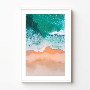 Plank & Pillow Fine Art Ocean Wave Print | Aerial Ocean Photography Beach Wall Art Framed Landscape Fine Art Coastal Home Decor