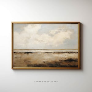 Coastal Beach Painting Art Print: Vintage Beach House Decor