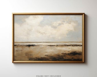 Coastal Beach Painting Art Print: Vintage Beach House Decor