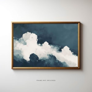 Abstract Cloud Art Print: Moody Sky Painting, Large Wall Art
