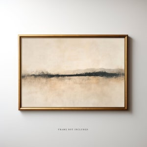 Plank & Pillow Neutral Landscape Art Print | Wall Art | Large Print | Abstract Landscape Painting | Fine Art Print | Neutral Painting