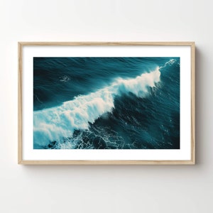Plank & Pillow Fine Art Ocean Wave Print | Aerial Ocean Photography Beach Wall Art Framed Landscape Fine Art Coastal Home Decor