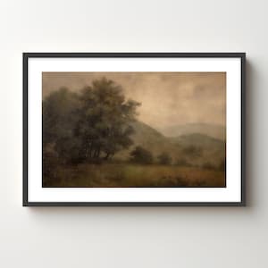 Plank & Pillow Framed Landscape Art Print | Vintage Landscape | Large Print | Landscape Painting | Wall Art | Moody Landscape