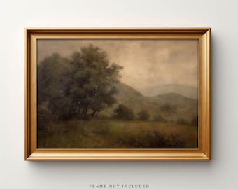 Plank & Pillow Vintage Landscape Art Print | Vintage Painting | Wall Art | Large Print | Landscape Painting | Fall Art Print