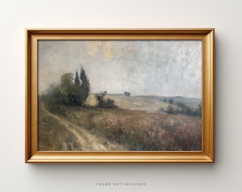 Vintage Landscape Art Print: Neutral Farmhouse Wall Decor
