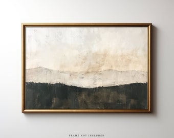 Abstract Landscape Art Print: Neutral Fine Art Painting