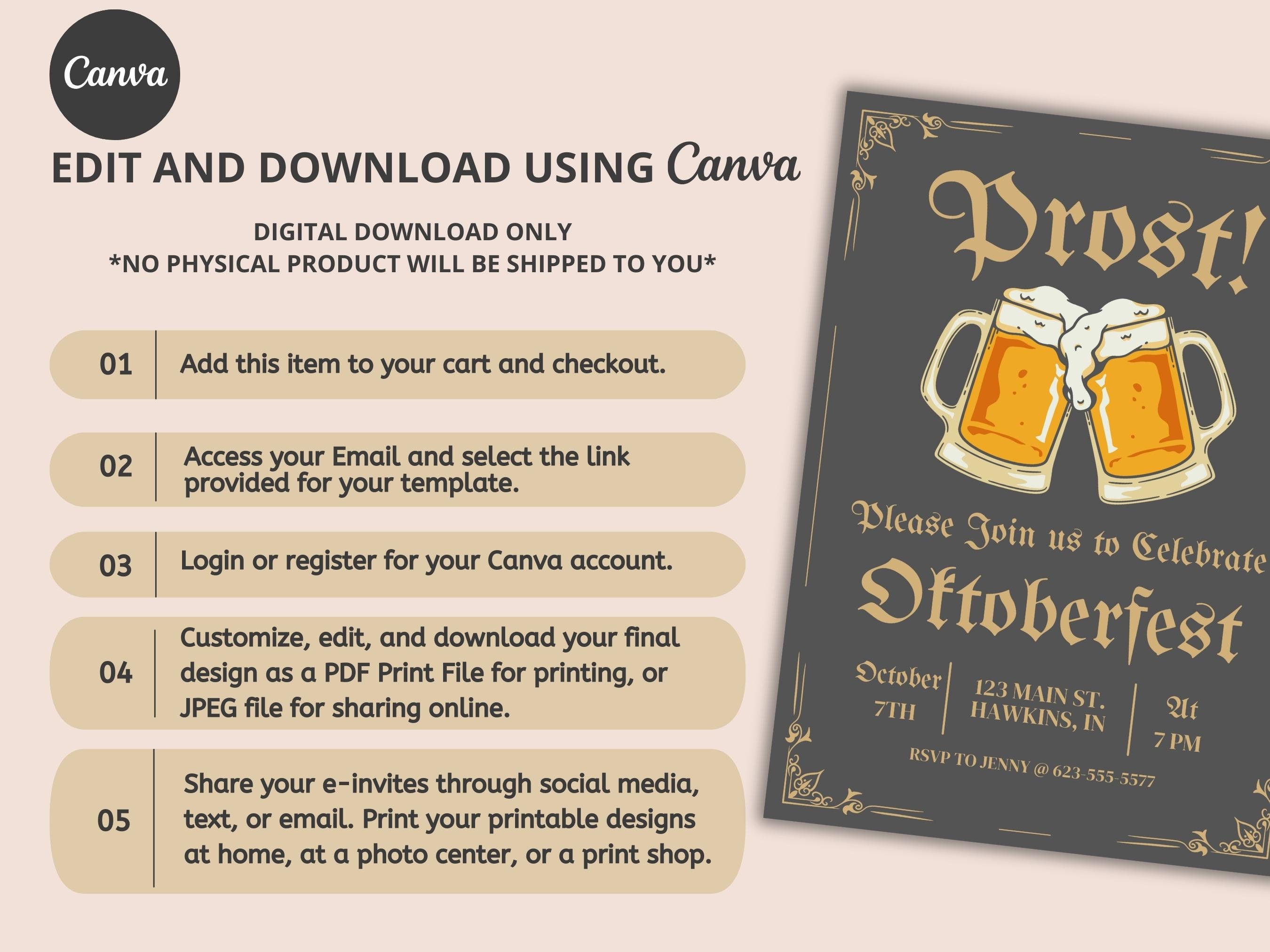 Oktoberfest Invite Template Oktoberfest Invitation Oktoberfest