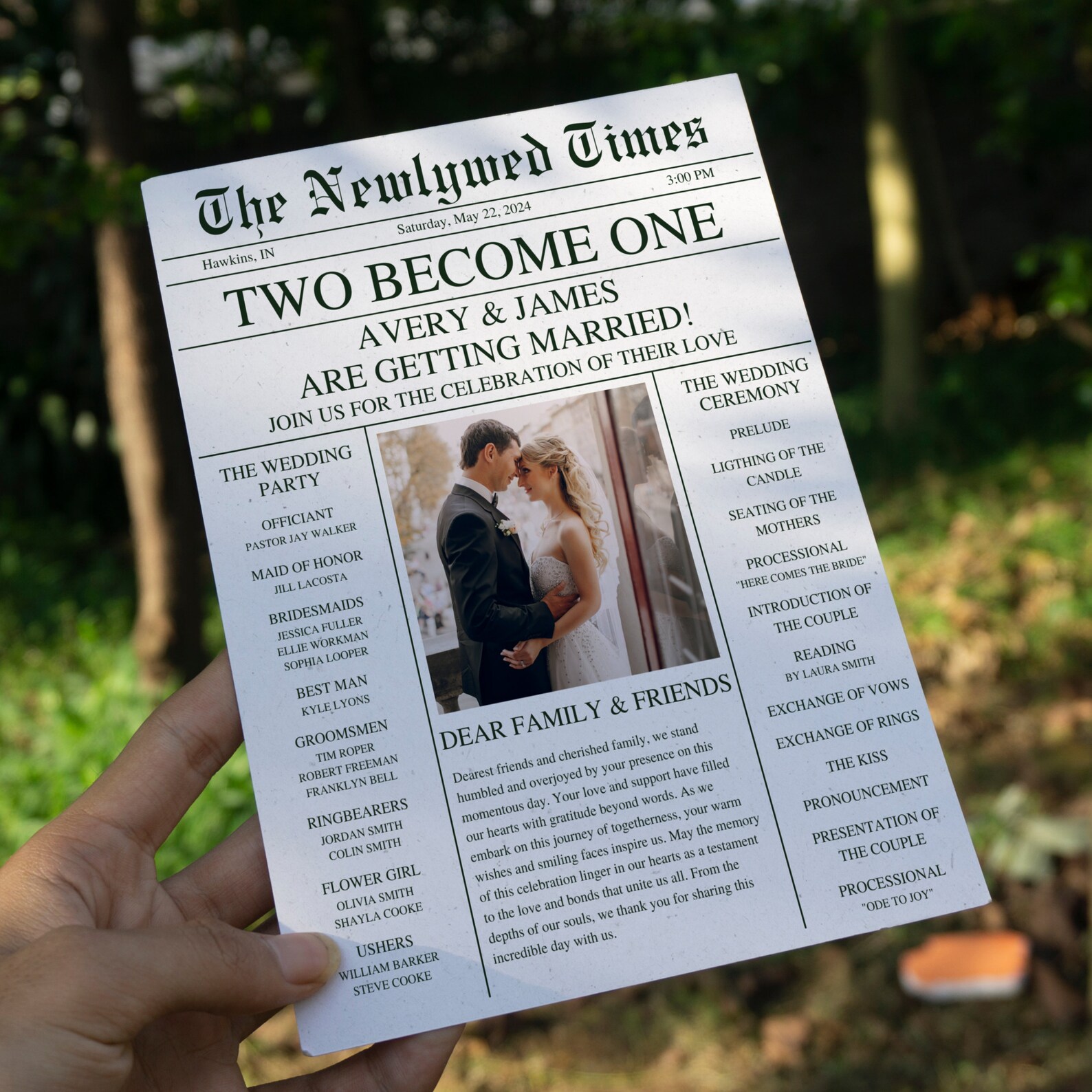 Newspaper Wedding Program Template, Editable Wedding Newspaper Program Newspaper Wedding Program Template, Editable Wedding Newspaper Program