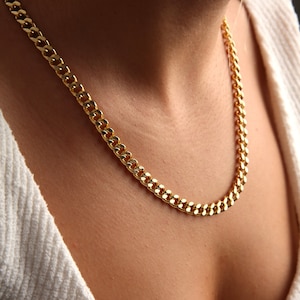 Massive 14K Gold kubanische Kette | Miami kubanische Gliederkette | Gold Stapelbare Kette | 14K Gold Gliederketten-Halskette | Chunky Gold-Ketten-Schmucksachen