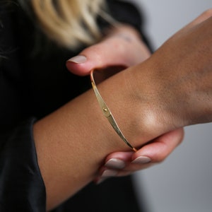 14K Gold Bangle Bracelet | Solid Gold Bangle Bracelet | Simple Gold Bangle | Small Gold Bracelet | Wedding Jewelry | Valentines Day Gift