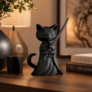 Samurai Cat Figure - Etsy