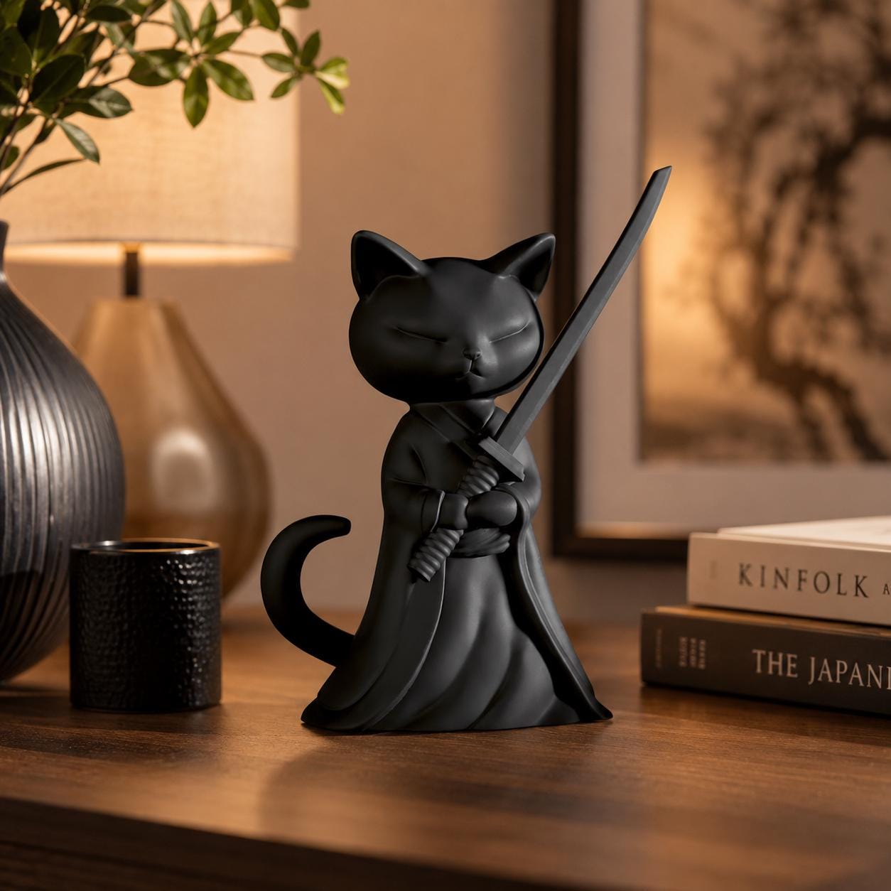 Samurai Cat Figure - Etsy