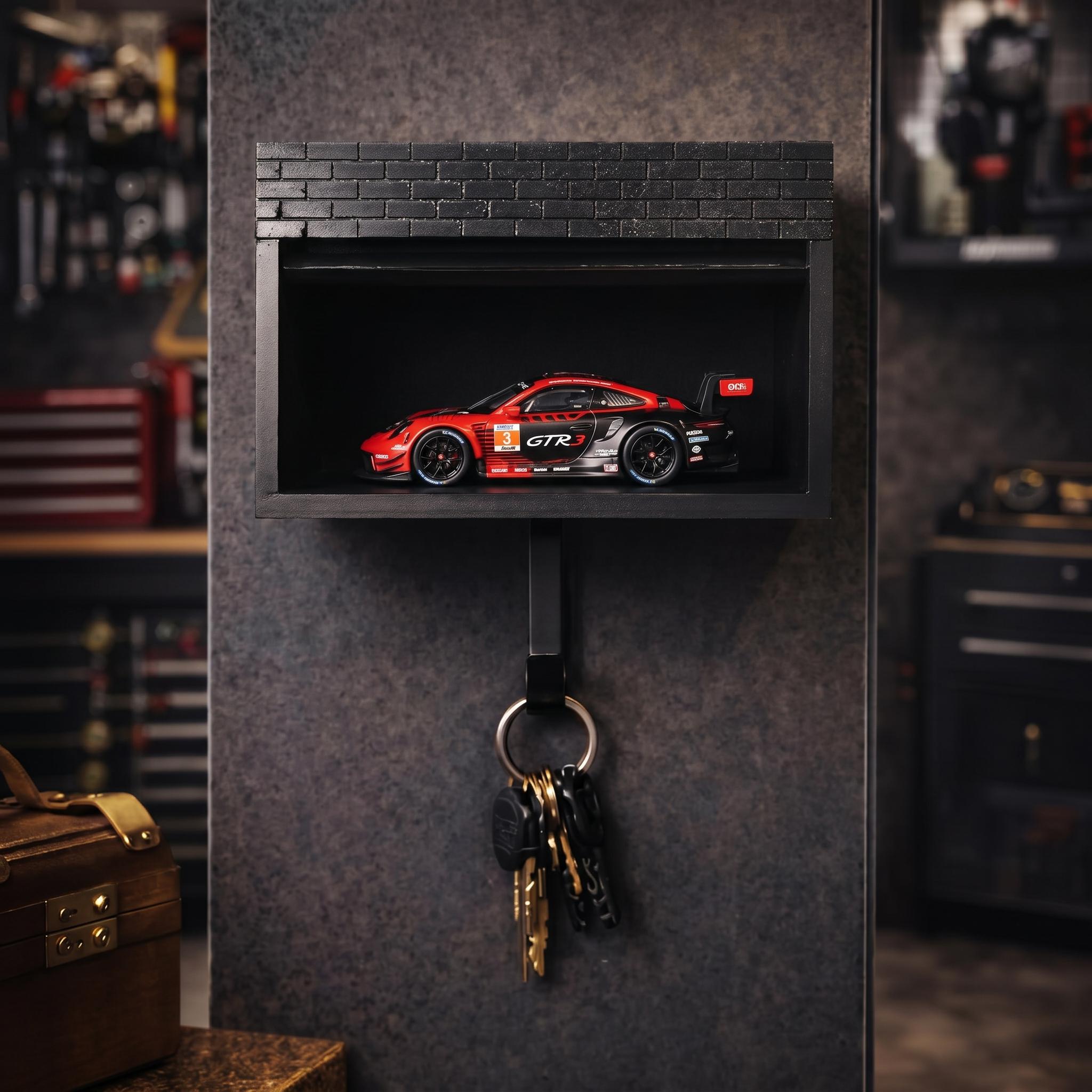 Garage Door Key Holder, 1:32 Scale Miniature Garage Wall Mount
