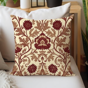 Maroon and beige throw pillows cheap