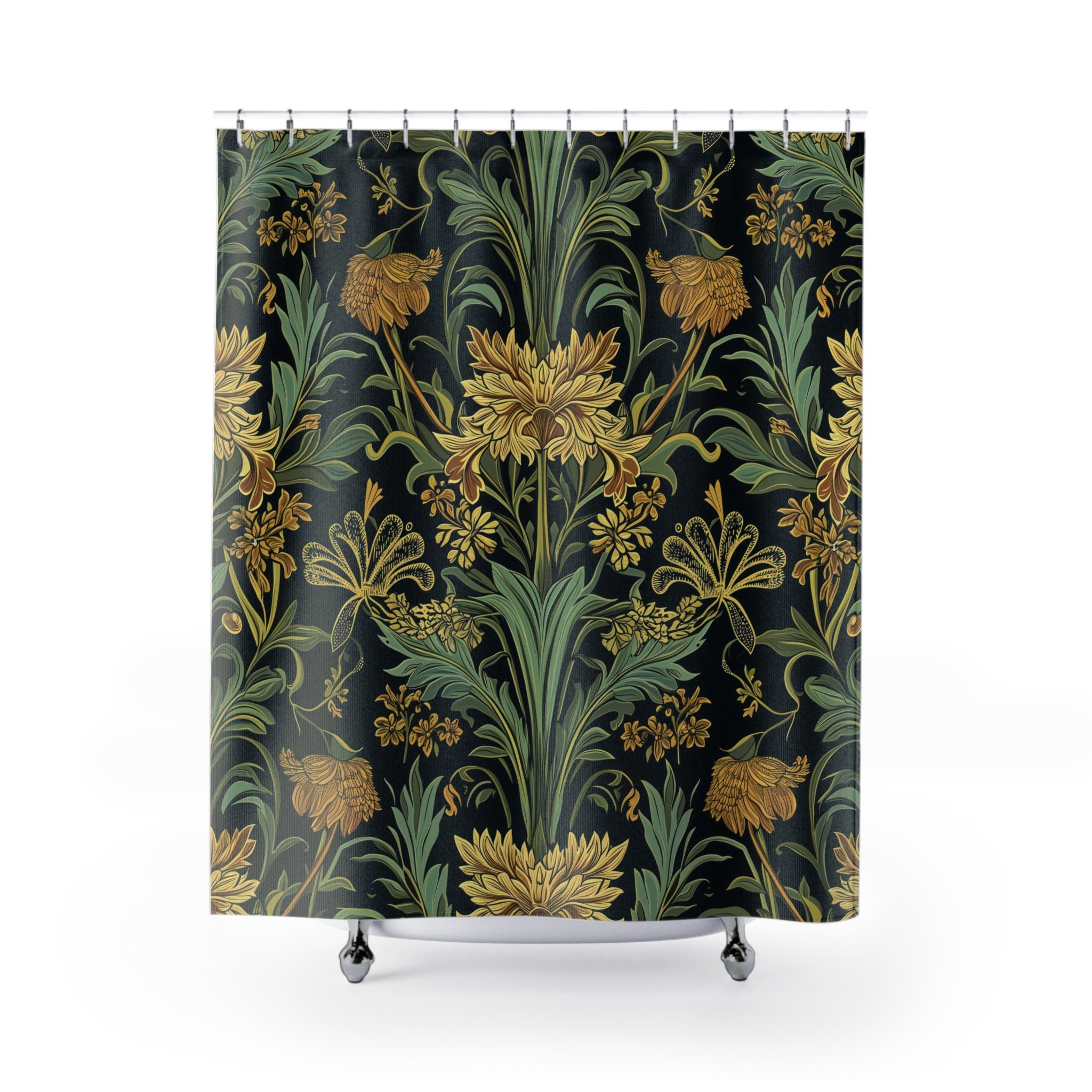 William Morris Shower Curtain, Floral Shower Curtain, Botanical Shower