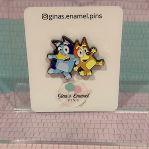 Blue Dog enamel pin and beaded pens