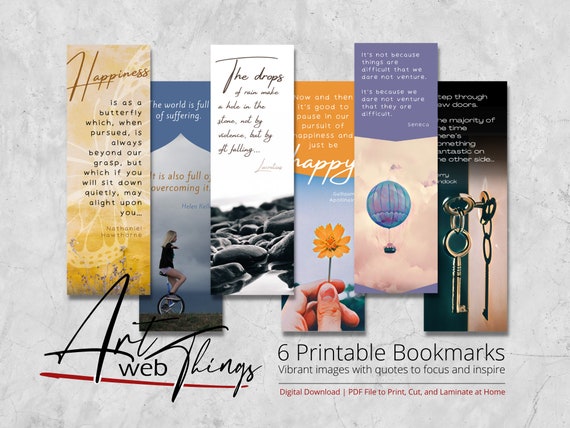 Printable Bookmarks Featuring Quotes From Authors Historical - Etsy