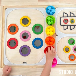 Kleursortering TROFAST-inzet Educatieve activiteiten voor kinderen Zintuiglijke spelletjes-inzet voor FLISAT Table Montessori TROFAST Bin Montessori at Home
