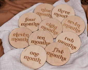 Birch Plywood Baby Milestone Cards Modern Newborn Gift