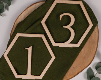 Wood Table Numbers, Hexagon Table Numbers, Wedding Table Numbers, Wedding Signs, Rustic Wedding Decoration, Table Sign, Table Centerpiece