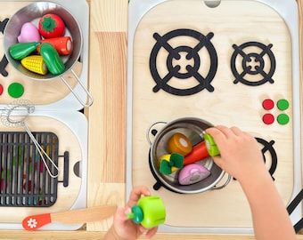 Kitchen FLISAT Insert for Pretend Play Cooking for Kids TROFAST Insert Stove Toddler Activities at Home Montessori Ideas for Kids Wooden Toy
