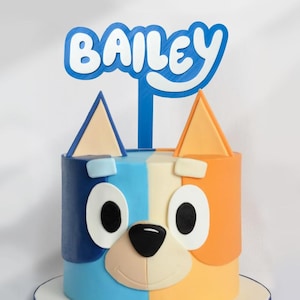 Blue Dog Themed Cake Topper Cute Dog Birthday Party Decoration Dogs Birthday Cake Topper for Kids Blue Heeler Party Decor Cake Pick