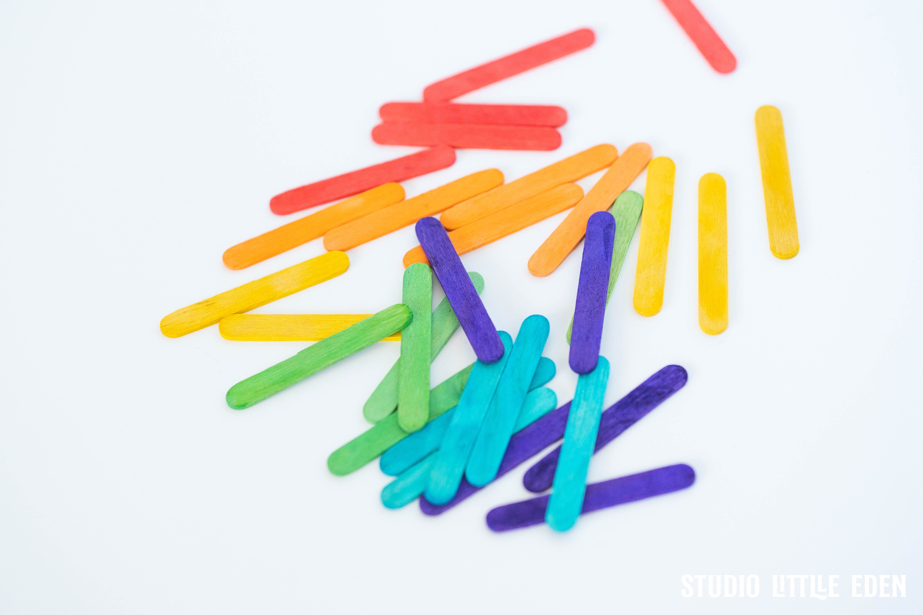 30pcs Small Wooden Colorful Sticks, Popsicle Sticks, Color Sorting ...