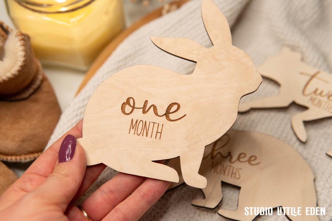 Baby Milestone Cards Wooden Forest Animals, Newborn Gift - Etsy