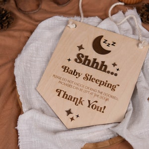 Baby schläft Schild, Shhh Baby schläft Holzschild, 3D Holzschild, Türschild, schlafendes Baby, Baby-Dusche-Geschenk, Klingel nicht,