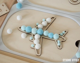 Plane Trofast Bin Insert Montessori Sensory Play, Fine Motor Skills