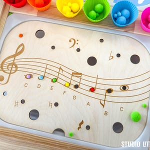 Pauta de música TROFAST Inserção para mesa Flisat Teoria musical Atividades de aprendizagem para crianças Montessori TROFAST Bin Atividades de educação domiciliar para crianças