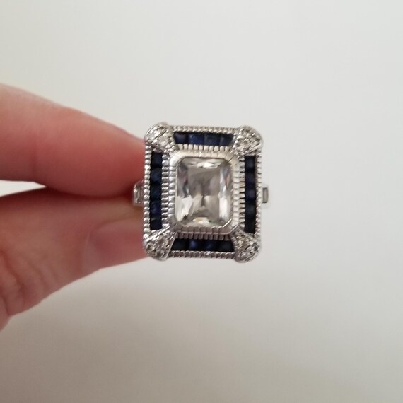 Ross- Simons Statement Ring- Simulated Sapphire a… - image 6
