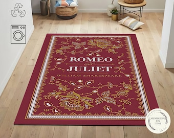 Romeo & Juliet Book Cover Rug: Authentic Literary Library Decor