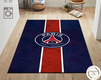 París Saint-Germain Carpet, Sport Rug, Washable Printed Rug, Gift for Him, Cool Rug, Hypebeast Rug, Funky Rug, Aesthetic Rug, Colorful Rug