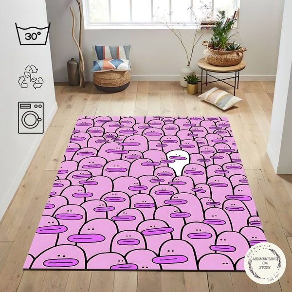 Funny Meme Decoration Rug, Funny Ducks Rug, Cartoon Rug, Lilac Rug, Bathroom Rug, Funny Ducks, Bathroomn Rug, Kids Rug, Bath Mat,Pop Art Rug