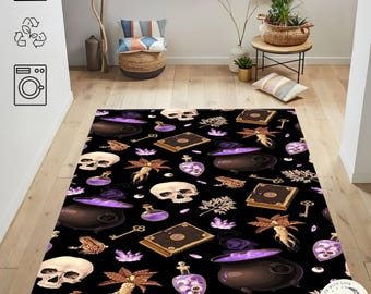 Halloween Witchcore Rug, Gothic Potion, Occult Dark Academia Decor