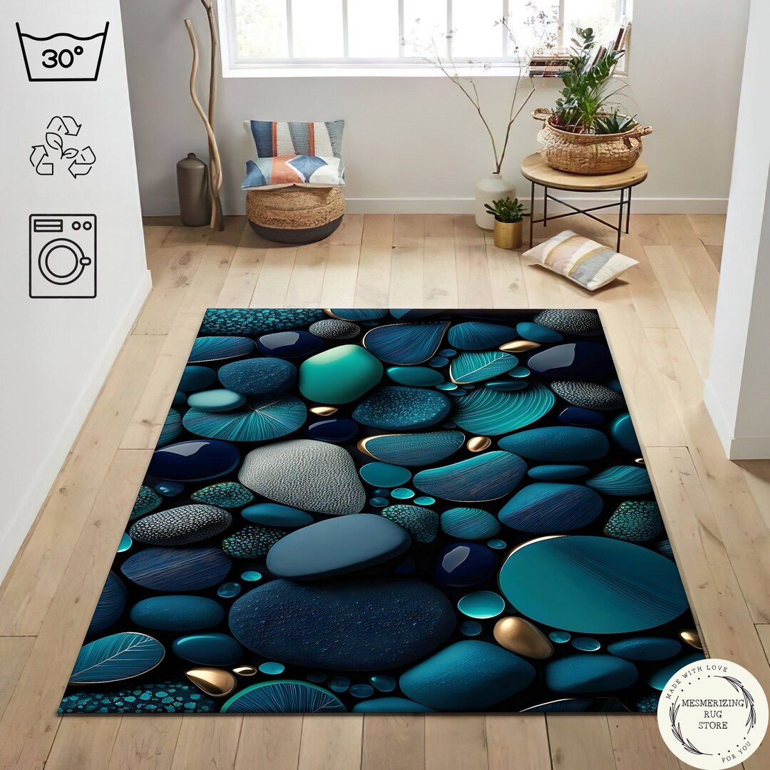 3D Stone Pattern Rug: HD Quality Pebble Carpet, Bath Mat - Etsy