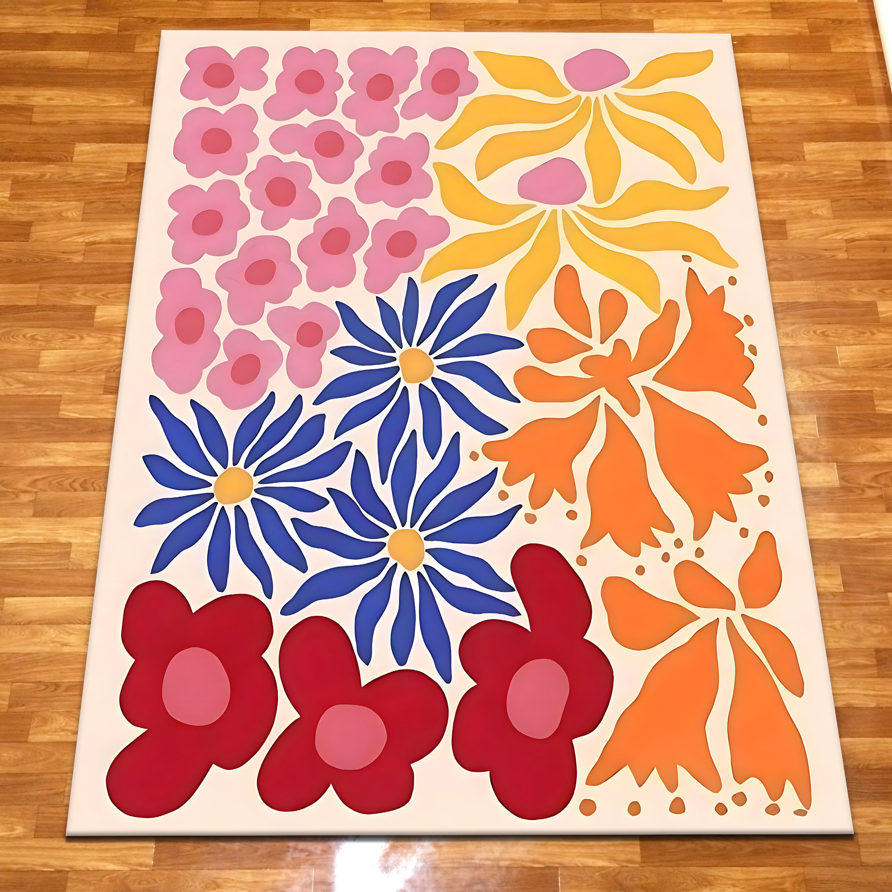 Discover Vintage Rétro Fleur Tapis