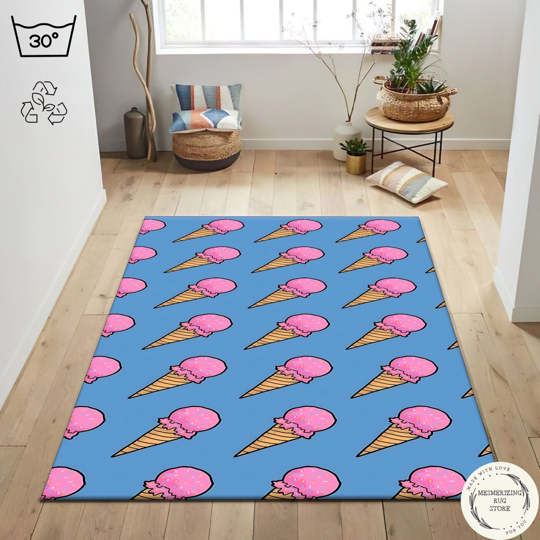 Ice Cream Rug Pattern Ice Cream Cone Pattern Rug, Modern Art, Kitchen Decor Mat - Etsy