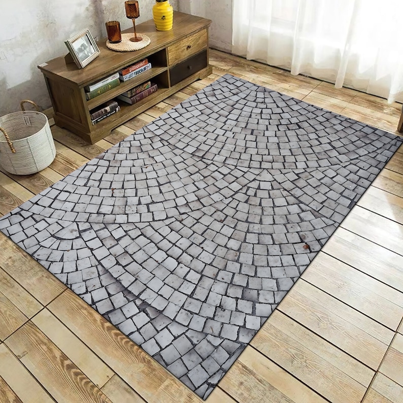 3D Cobblestone Rug: HD Quality Stone Pattern Carpet for Beach House - Etsy