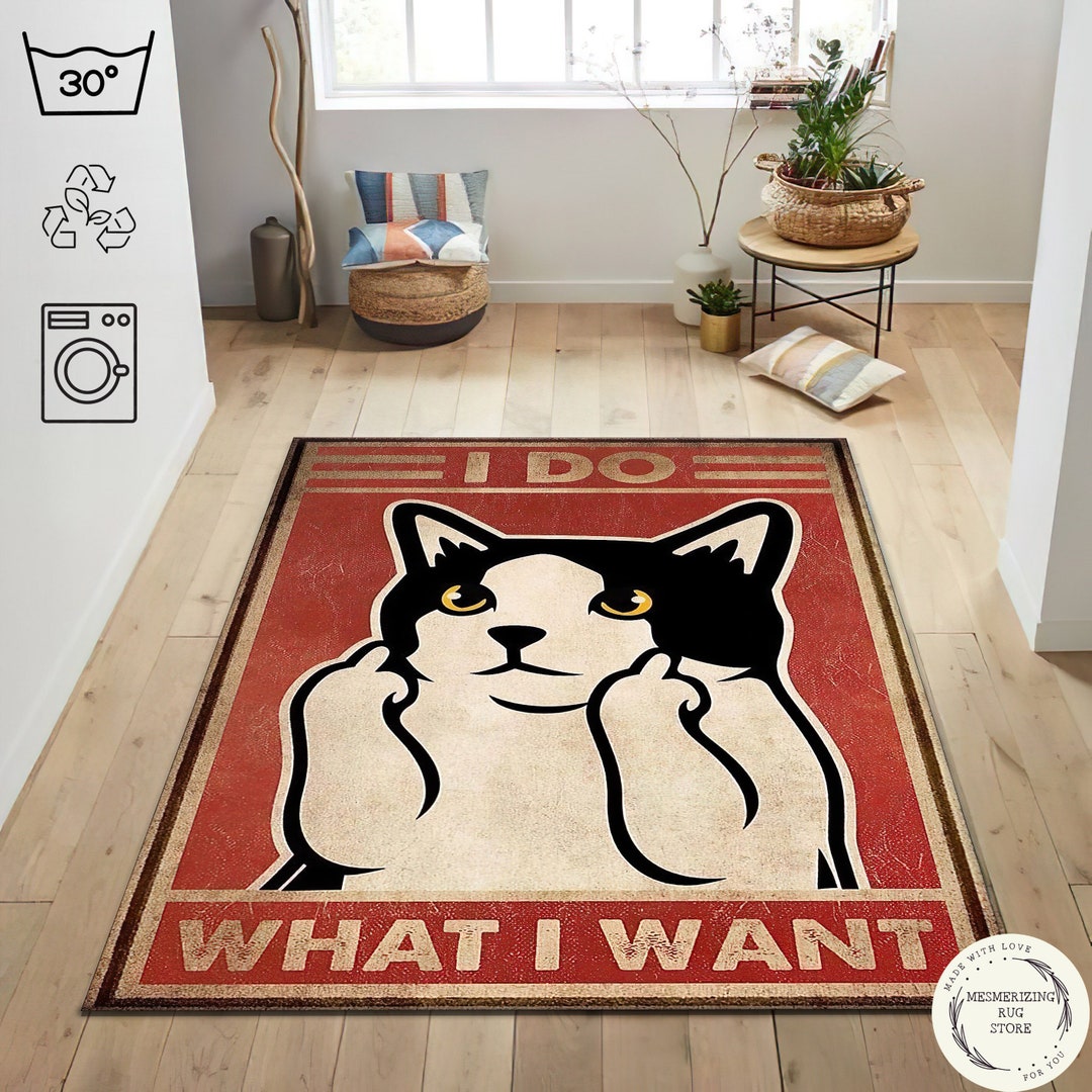 Funny Cat Rug: I Do What I Want, Pop Art Design, Animal Poster - Etsy