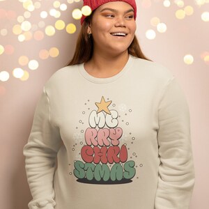 Merry Christmas Sweatshirt, Word, Creepmas, Christmas Shirt, Funny, Gift, Holiday Shirt Vintage Christmas Ugly Sweater Retro Gothic Style