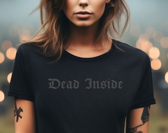 Dead Inside T-Shirt, Halloween Witchy, Horror Squad Ghouls, Spooky Shirt, Retro Tarot Card Shirt Spooky Season Vintage Gothic Style Gift Y2K